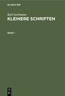 Buchcover Karl Lachmann: Kleinere Schriften / Karl Lachmann: Kleinere Schriften. Band 1