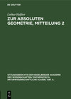 Buchcover Zur absoluten Geometrie, Mitteilung 2