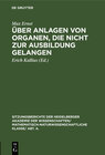 Buchcover Über Anlagen von Organen, die nicht zur Ausbildung gelangen