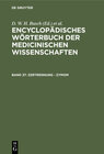Buchcover Encyclopädisches Wörterbuch der medicinischen Wissenschaften / Zertrennung - Zymom