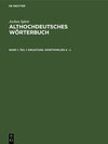 Buchcover Jochen Splett: Althochdeutsches Wörterbuch / Einleitung. Wortfamilien A - L