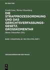 Buchcover Ewald Löwe; Werner Rosenberg: Die Strafprozeßordnung und das Gerichtsverfassungsgesetz.... / Einleitung, §§ 1 bis 373a S