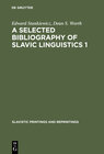 Buchcover A selected bibliography of Slavic linguistics 1