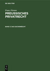 Buchcover Franz Förster: Preußisches Privatrecht / Das Sachenrecht