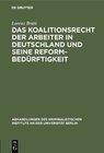 Buchcover Das Koalitionsrecht der Arbeiter in Deutschland und seine Reformbedürftigkeit