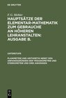 Buchcover F. G. Mehler: Hauptsätze der Elementar-Mathematik zum Gebrauche an... / Planimetrie und Arithmetik nebst den Anfangsgrün