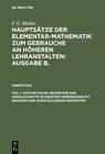 Buchcover F. G. Mehler: Hauptsätze der Elementar-Mathematik zum Gebrauche an... / Synthetische Geometrie der Kegelschnitte in engs