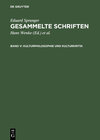 Buchcover Eduard Spranger: Gesammelte Schriften / Kulturphilosophie und Kulturkritik