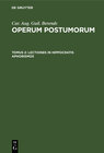 Buchcover Car. Aug. Guil. Berends: Operum Postumorum / Lectiones in Hippocratis aphorismos
