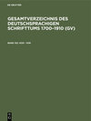 Buchcover Gesamtverzeichnis des deutschsprachigen Schrifttums 1700–1910 (GV) / Vois - Vor