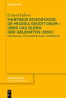 Buchcover Martinus Schoockius: De Miseria Eruditorum – Über das Elend der Gelehrten (1650)