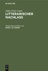 Buchcover Julius Franz Lauer: Litterarischer Nachlass / Zu Homer