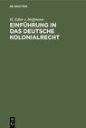 Buchcover Einführung in das deutsche Kolonialrecht