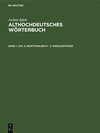Buchcover Jochen Splett: Althochdeutsches Wörterbuch / Wortfamilien M - Z. Einzeleinträge