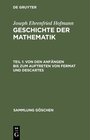 Buchcover Joseph Ehrenfried Hofmann: Geschichte der Mathematik / Von den Anfängen bis zum Auftreten von Fermat und Descartes