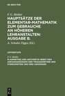 Buchcover F. G. Mehler: Hauptsätze der Elementar-Mathematik zum Gebrauche an... / Planimetrie und Arithmetik nebst den Anfangsgrün