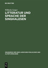 Buchcover Litteratur und Sprache der Singhalesen