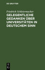 Buchcover Gelegentliche Gedanken über Universitäten in deutschem Sinn