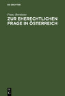 Buchcover Zur eherechtlichen Frage in Österreich