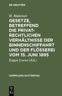 Buchcover Gesetze, betreffend die privatrechtlichen Verhältnisse der Binnenschiffahrt und der Flößerei vom 15. Juni 1895