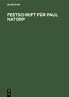 Buchcover Festschrift für Paul Natorp