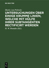 Buchcover Untersuchungen über einige krumme Linien, welche mit Hülfe ihrer Subtangenten rectificirt werden