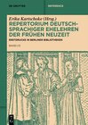 Buchcover Repertorium deutschsprachiger Ehelehren der Frühen Neuzeit / Erstdrucke in Berliner Bibliotheken