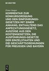 Buchcover Kommentar zur Konkursordnung und den Einführungsgesetzen mit einem Anhang, enthaltend das Anfechtungsgesetz, Auszüge aus