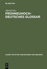 Buchcover Frühneuhochdeutsches Glossar