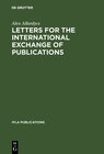 Buchcover Letters for the international exchange of publications