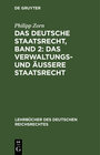 Buchcover Das deutsche Staatsrecht, Band 2: Das Verwaltungs- und äußere Staatsrecht