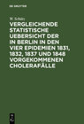 Buchcover Vergleichende statistische Uebersicht der in Berlin in den vier Epidemien 1831, 1832, 1837 und 1848 vorgekommenen Choler