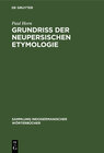 Buchcover Grundriss der neupersischen Etymologie