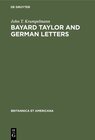 Buchcover Bayard Taylor and German letters