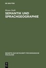 Buchcover Semantik und Sprachgeographie