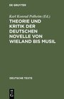 Buchcover Theorie und Kritik der deutschen Novelle von Wieland bis Musil