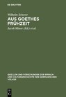 Buchcover Aus Goethes Frühzeit