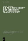 Buchcover Die Rechtsfähigkeit der Vereine im 19. Jahrhundert