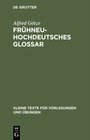 Buchcover Frühneuhochdeutsches Glossar