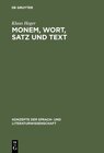 Buchcover Monem, Wort, Satz und Text