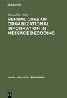 Buchcover Verbal cues of organizational information in message decoding