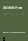 Buchcover Liturgische Texte / Die Hannoversche Agende im Auszug