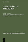 Buchcover Ausgewählte Predigten / Fünf Festpredigten Augustins in gereimter Prosa