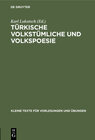 Buchcover Türkische volkstümliche und Volkspoesie