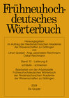 Buchcover Frühneuhochdeutsches Wörterbuch / schläufe – schrecken