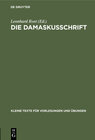 Buchcover Die Damaskusschrift