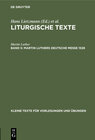 Buchcover Liturgische Texte / Martin Luthers Deutsche Messe 1526