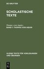Buchcover Scholastische Texte / Thomas von Aquin