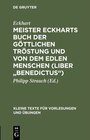 Buchcover Meister Eckharts Buch der göttlichen Tröstung und Von dem edlen Menschen (Liber "Benedictus")