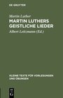 Buchcover Martin Luthers geistliche Lieder